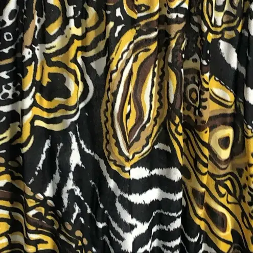 Sharagano Retro Crinkle Babydoll Blouse Brown Tan Textured Size Large