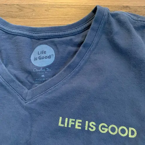 Life is Good  T-Shirt Blue Take Me To The Ocean Beach Women’s Medium