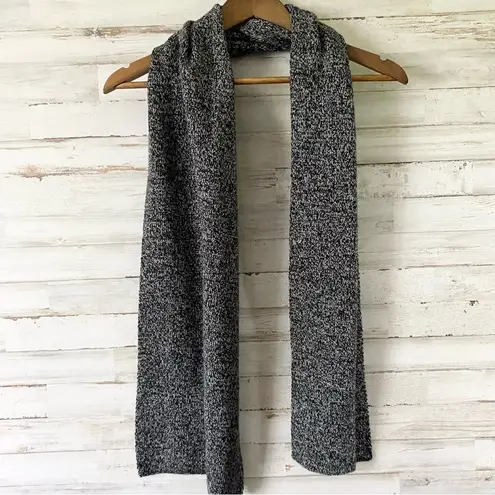 Boutique NWOT Marled Knit Scarf Black White & Gray