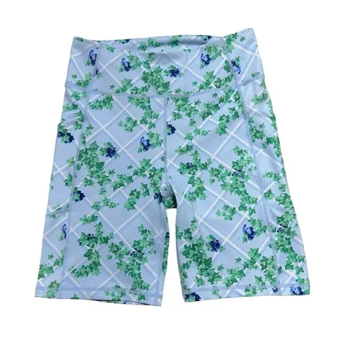 Tuckernuck Light Blue English Ivy 7” Ava Bike Shorts US S