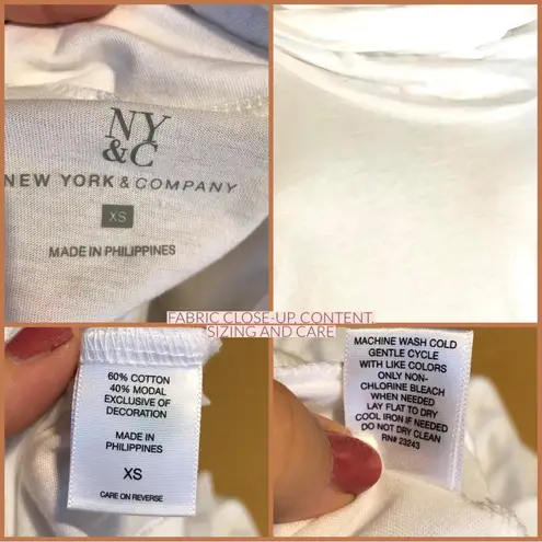 NEW YORK & COMPANY WHITE JERSEY KNIT COWL NECK LONG TUNIC (XS)