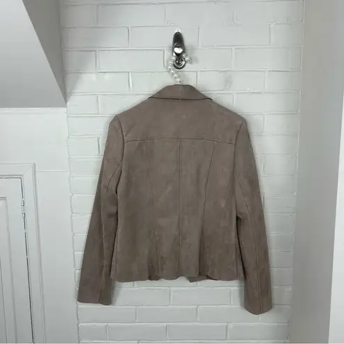 Carmen Marc Valvo Carmen Faux Suede Leather Moto Jacket Size S