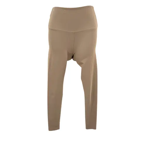 Beach Riot Ribbed Sports Bra & Leggings Set Tan XS Athleisure Yoga Workout