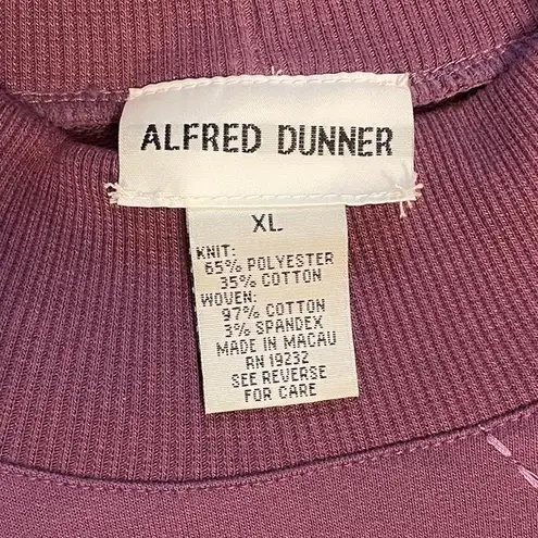 Alfred Dunner Purple Blocked Butterfly Sweater