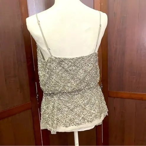 W118 By Walter Baker grey sequin mesh top size Small