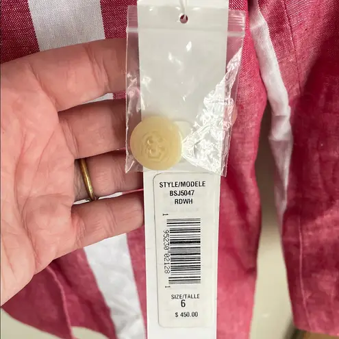 Badgley Mischka Striped Blazer Red White