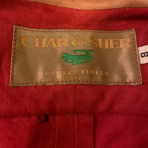 Char Sher Suede Vintage Red 1980’s Jacket Size 8