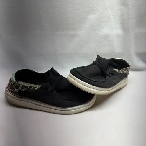 Hey Dude Wendy Rise Black Leopard Print Women's Shoes Size 11