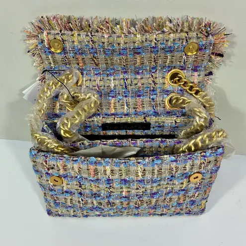 Kurt Geiger London Brixton Tweed Lock Bag Lilac NEW Shoulder Bag