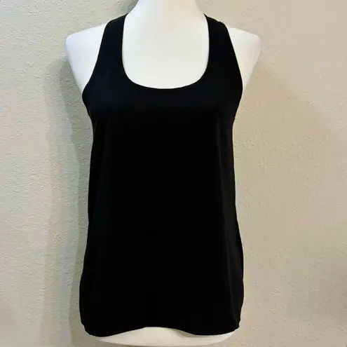 Frenchi Sleeveless Blouse Scoop Neck High Low Hem Black Tank Top Racerback Small