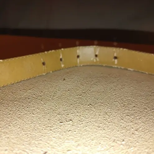 Brown Leather Belt Handcrafted Italian Roco Ornate Brass Buckle Detailing Size 34