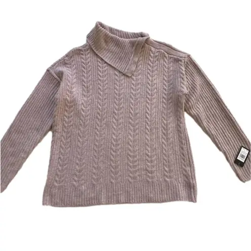 Verve Ami Sweater Pink Split Shawl Cowl Neck Soft Cable Knit Tunic XL NEW - Image 8