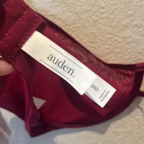 New Auden Women’s Burgundy Wine Unlined Demi Coverage Underwire Bra Size 36D NWT