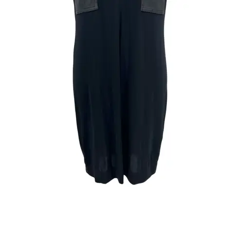 Love moschino Shirt Dress Collared Leather Detail Short Sleeve Black Size US 6