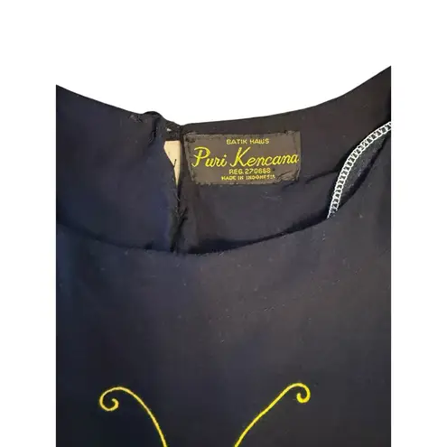 Batik Halus Puri Kencana Purple Butterfly Dress Black Size L