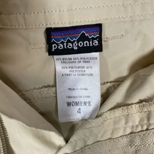 Patagonia ‎ hiking outdoor Quick-Dry Cropped wide leg trail Pants Tan 4