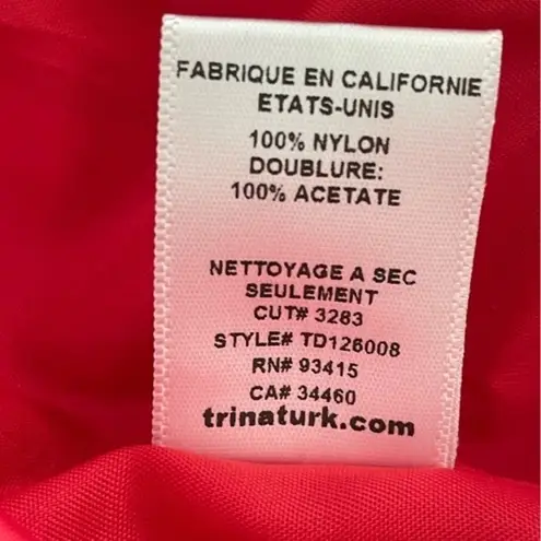 Trina Turk  Red Eyelet Dress Size 6 Peekaboo Back Cut Out