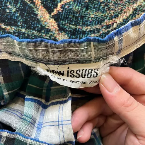 Vintage 1950s Jonathan Logan White & Green Plaid Maxi Skirt 6 CottageCore Preppy