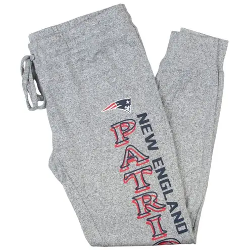 NFL Team Apparel NFL New England Patriots Women's Fleece Jogger Sleep Pants Grey, Large