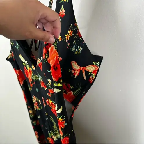 Agua Bendita Ellie Floral Sleeveless Jumpsuit One Piece Black Size Small