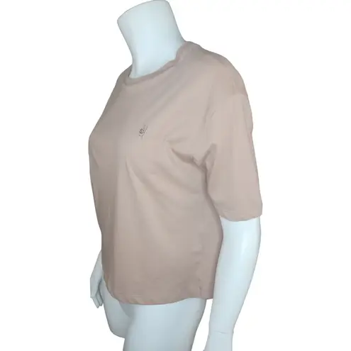 Oak + Fort Womens XS Cropped Short Sleeve Tee Chantrelle Peace Hands Graphic NWT