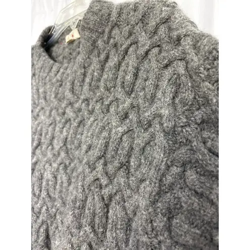 J.Crew  Sweater Cable Knit Mens Size L Fisherman Pullover Dark Gray L