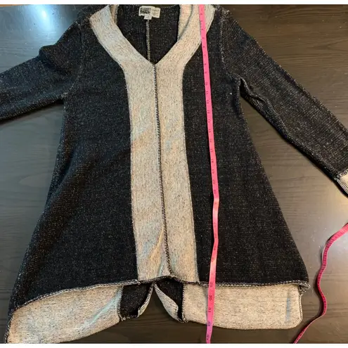 Habitat Clothes to Live In Women Knit V Neck Tunic Sweater Small Artsy Lagenlook Black