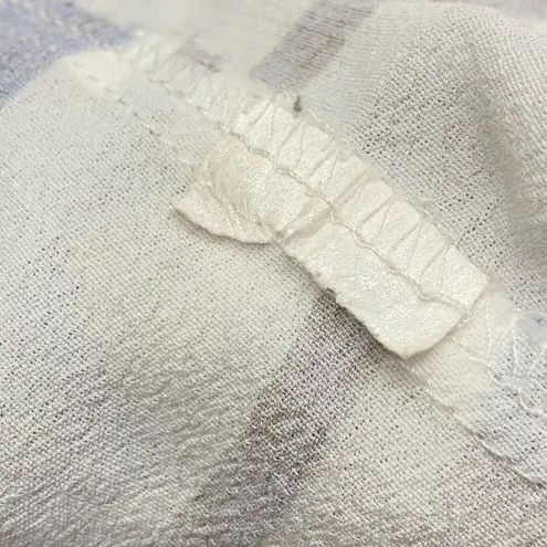 Eight Sixty Women's Off Shoulder White Blue Striped Ruffle hem Shirred Dress