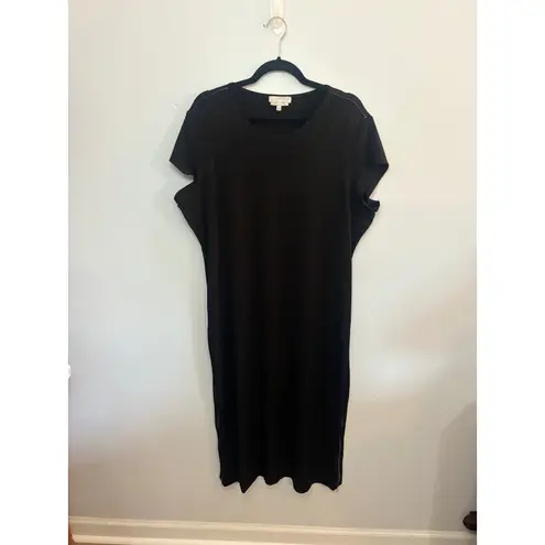 Anatomie Black Midi Devia Two Side HI Zipper Dress Made in Italy XL