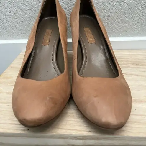 Ecco Camel Brown Almond Toe Leather Pumps 38