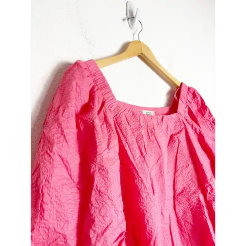 AYR The Midsummer Top Size Medium Japanese Crinkle Cotton Pink
