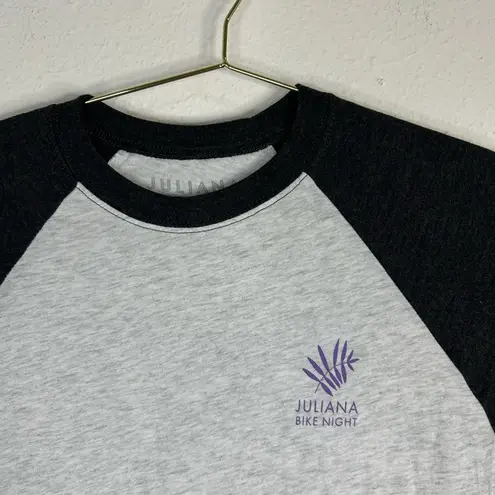 Juliana Bicycles Bike Night Shirt Women XS Raglan Tee MTB Graphic Jungle Art Gray