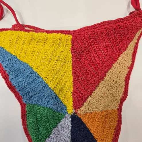 It's Now Cool Crochet Tie Bikini Bottom in Nirvana Red Size M