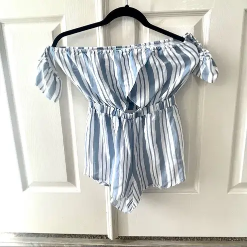 Kimchi Blue Kimichi Blue blue and white stripe cutout romper