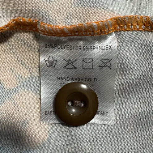 Earthbound Trading Co Retro Print Long Sleeve Pajama Top Women’s Size L Brown Size L