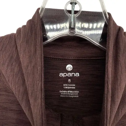 Apana  Brown Long Sleeve Quarter Zip Yoga Top