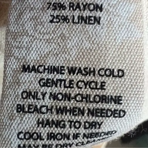 Soft Surroundings Women’s Cream Colored Size 1X Cargo Linen Blend Trouser