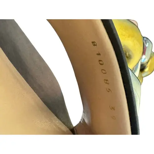 Stella McCartney NIB Falabella Two Tone Chain Embellished Slides in Black Sz 39