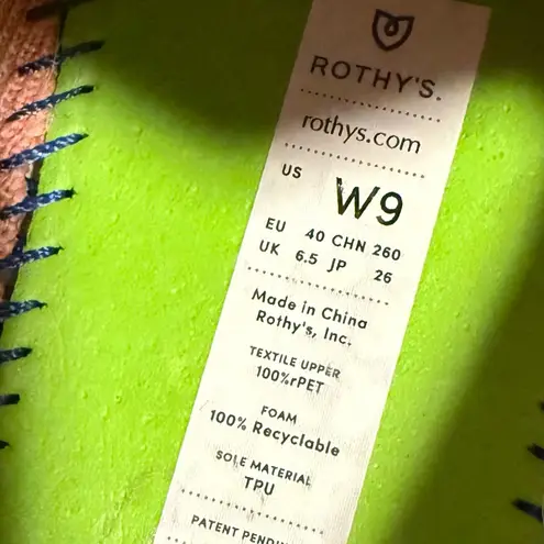 Rothy's The Sneaker Coral Pink Pull On Sneaker Size 9 Retired Color