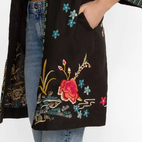 Johnny Was extremely heavily embroidered CELINA LINEN KIMONO COAT NWT RARE