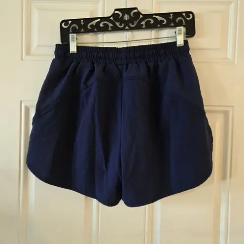 Women's Navy Blue Athletic Running Shorts Size Medium Dri Fit Spandex Lining EUC thumbnail 3