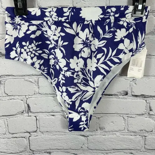 Raisin's Juniors’ Party of One Tropics Bottoms High Waist Cheeky Blue White M NWT