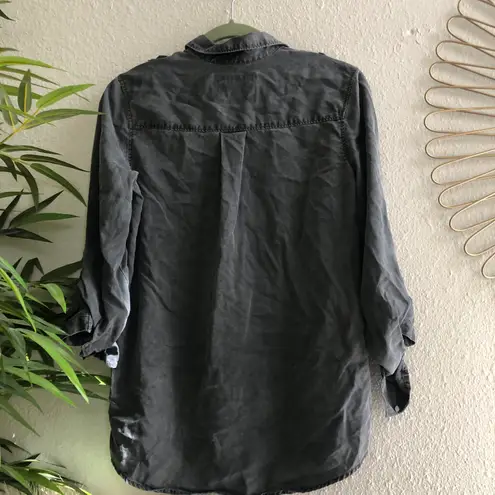 EXPRESS 100% Lyocell button up down baggy flowy loose shirt top - Image 3