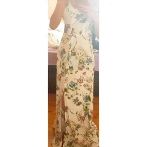 ✨HP✨White Botanical Print Front Ruffle Cami Dress✨ White Size M