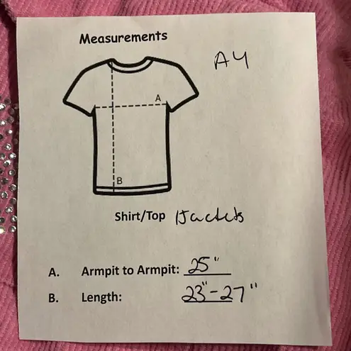 Umgee  Pink Corduroy Sequin Star Denim Jacket Women's Size L thumbnail 6