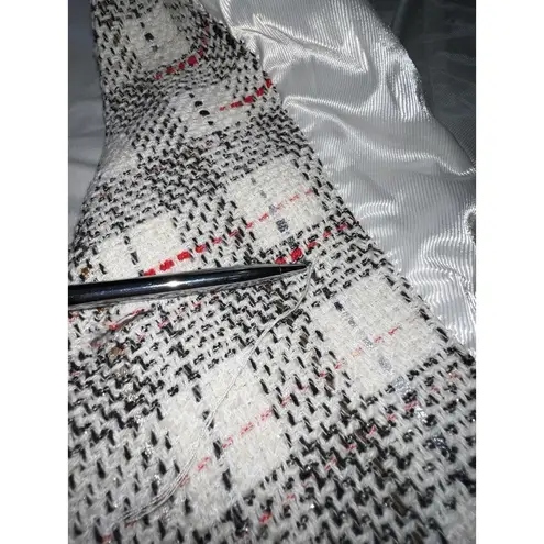 ZARA  Tweed Plaid Sleeveless Double Breasted Fringe Hem Dress Women’s Large