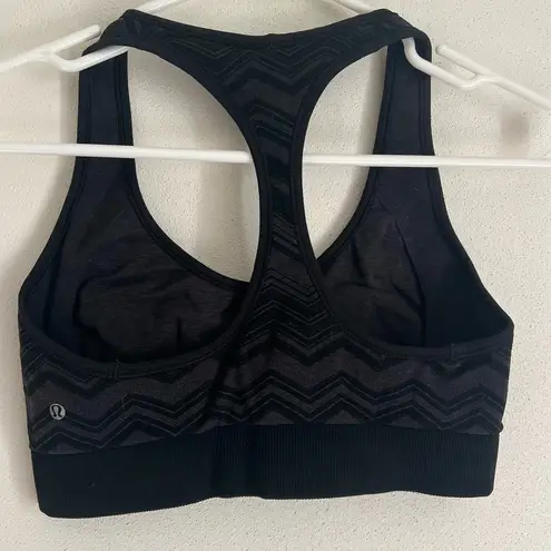 Lululemon  Black Heathered Ebb & Flow Racerback Bra Reversible Size Small - Image 3