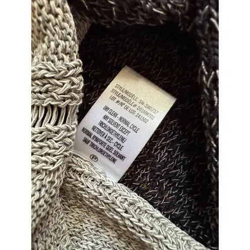 Helmut Lang Sweater Womens Small Gray Black Colorblock Open Knit SHK0073 Raglan