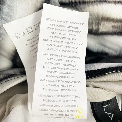 La Blanca NWT High Neck Tummy Control One Piece Swimsuit Burch Gray Ivory Size 6