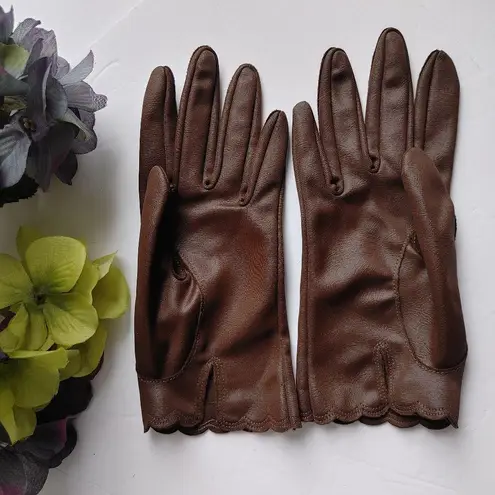 Vintage Fownes Nylo Women's Brown Gloves